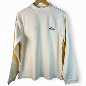 Denver Broncos Vintage 90’s Mock Neck Cotton Long Sleeve Shirt XL